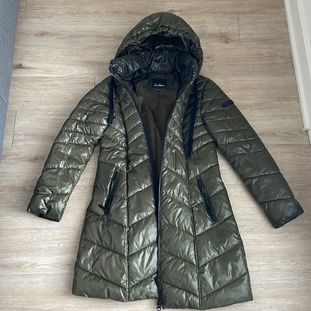 Sam Edelman hooded hunter green puffer jacket
